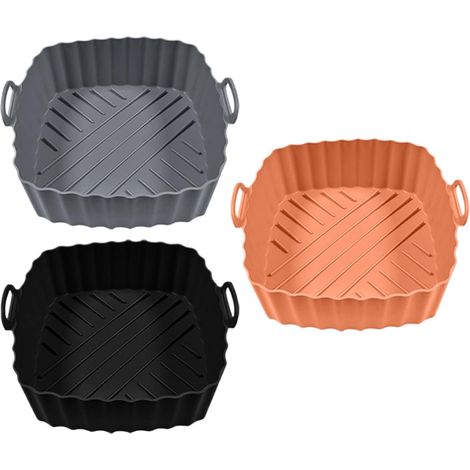 Plateaux en silicone pour friteuse à air, 3 pièces, réutilisables (1/5)