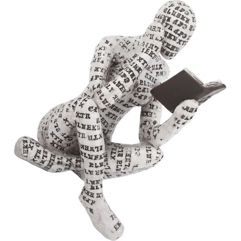 Figurine Femme en Résine Lisant - Décoration Étagère Livre Originale - Ornement Maison Créatif en Pulpe Moulée (1/5)