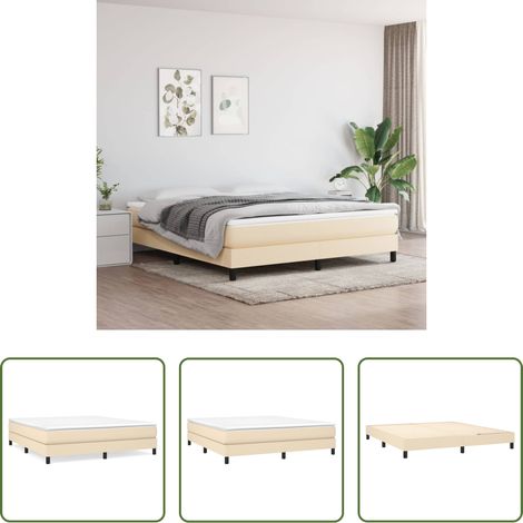 vidaXL Matratze - Boxspringbettgestell Creme 180x200 cm Stoff (1/5)