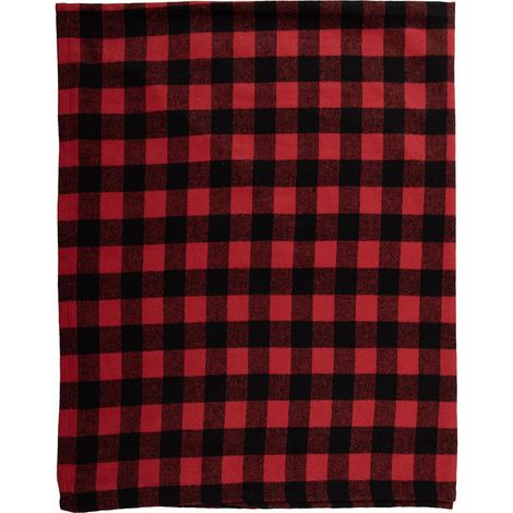Plaid Chaud 130x170 cm Couverture Rectangulaire à Carreaux Rouge et Noir en Polyester - PANGIVO
