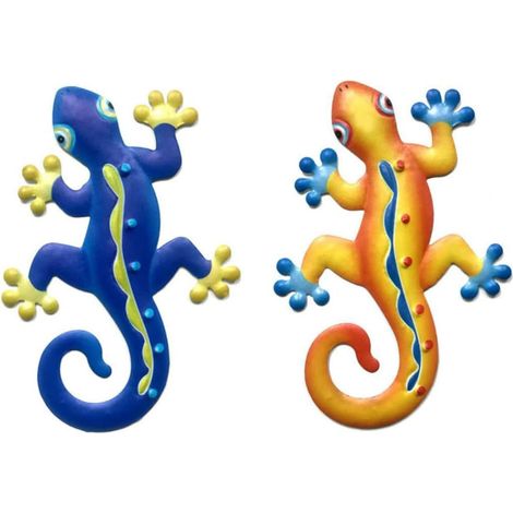 Décoration Murale De Lézard Décoration Murale De Jardin Gecko D'extérieur Décoration De Maison 3d Sculpture 2pcs (1/5)