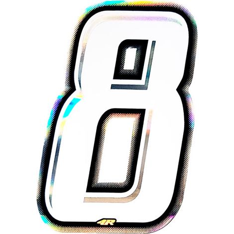 Numeri Slim Olografici, Bianco, 100 mm - Numeri: 8