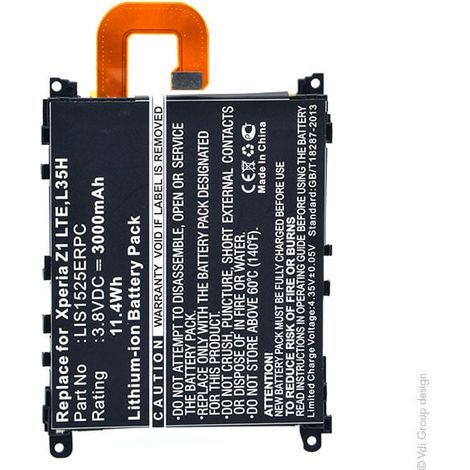 NX - Batterie téléphone, smartphone, GSM pour Sony Ericsson 3.8V 3000mAh - 1588-4170AGP (1/5)