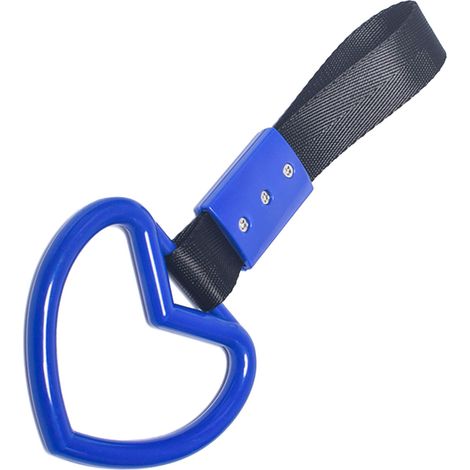 Poignée de maintien en plastique en forme de cœur, robuste et universelle, anneau de sécurité décoratif pour pare-chocs arrière, bleu (1/5)