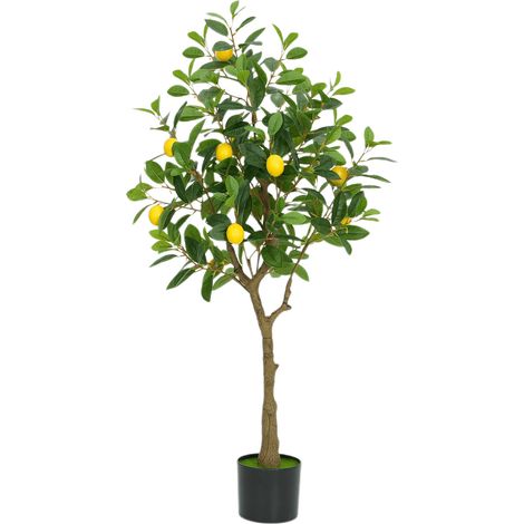 Citronnier Artificiel, Plante De Citron De 120cm De Haut En Pot, Arbre Fruitier Au Citron, Plantes Artificielles En Pot De Faux Citronnier Pré-En Pot Pour La Décoration Intérieure (1/5)