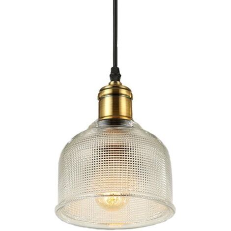 ZOLGINAH Vintage Lampe Suspension Industrielle En Verre Luminaire Suspension E27 Loft Suspension Luminaire pour Salon Chambre Restaurant Café Bar (Clair) (1/5)