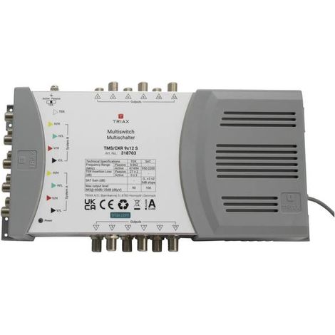 Multiswitch TMS-9/12S con 9 ingressi e 12 uscite triassiali.