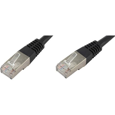 econ connect F6TP1SW RJ45 Patchkabel CAT 6 S/FTP 1.00 m Schwarz Paarschirm 1 St.