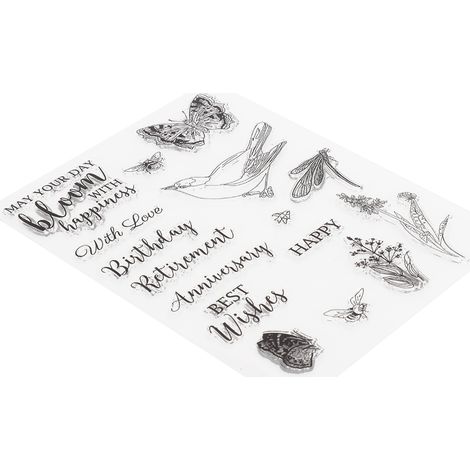 Tampon en caoutchouc transparent en forme de papillon avec matrice de découpe pour loisirs créatifs et scrapbooking (1/5)