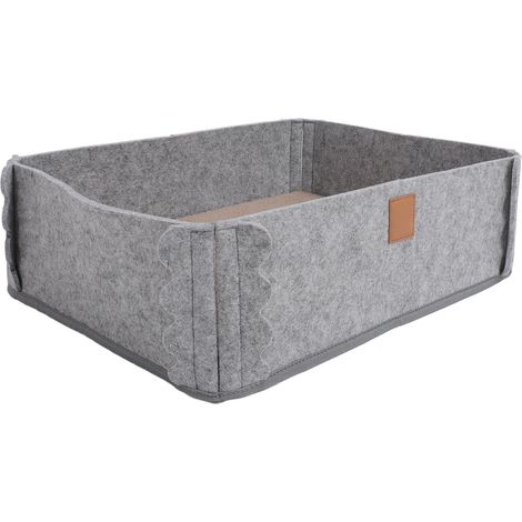 Griffoir pour chat - Aspect élégant et polyvalent - Grand griffoir spacieux en carton pour chat d'intérieur (Gris) (1/5)