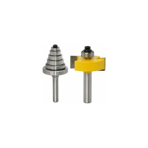 Fraise à feuillure à tige de 8 mm avec 6 roulements pour plusieurs profondeurs 28,6 mm 22,2 mm 19,05 mm 15,9 mm 12,7 mm 9,52 mm Outil de menuiserie (1/5)