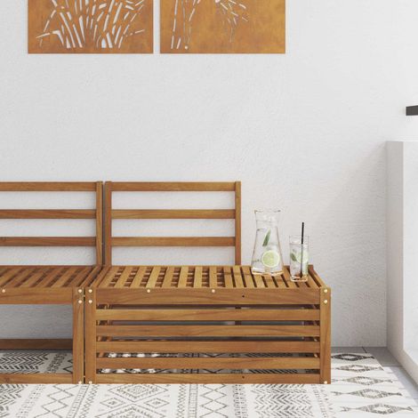 Outdoor End Sofa Natur 91 x 63 x 73 cm Massivholz Akazie