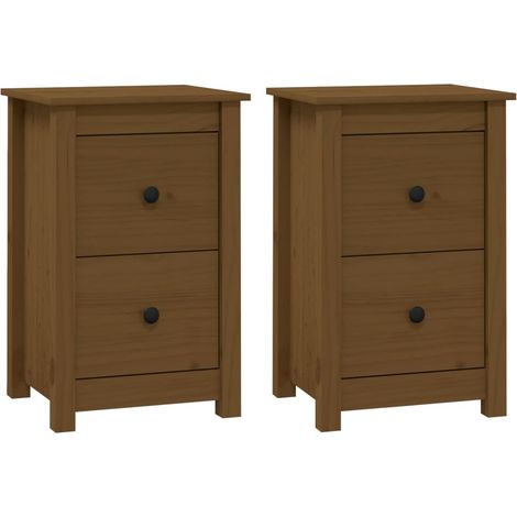 Maison Exclusive - Comodini 2 pz ambra 40x35x61,5 cm in Legno Massello di Pino
