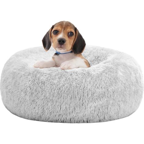 Hundebett orthopädisches rund Donut L 60 x B 60 x H 18 cm Hellgrau (1/5)
