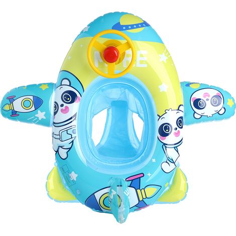 Flugzeug-Schwimmring Sommer-Essentials Wasserspielzeug Aufblasbarer Kinder-Schwimmring (1-5 Jahre), mit Aufblaspumpe