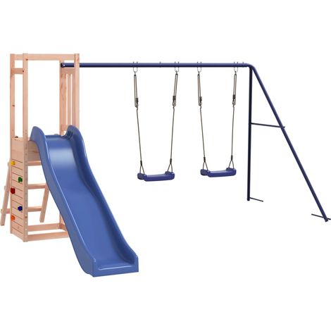 Area giochi esterna con altalene scivolo e robuste strutture per arrampicata attrezzatura da gioco da giardino 308 x 321 x 169 cm legno massello di abete di Douglas 020004627