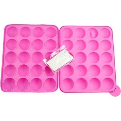 Stampo in silicone per cake pop, 20 forme rotonde, ideale per feste e dolci. (1/3)