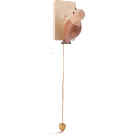 Dekorativer Türklopfer in Vogelform aus Holz mit Zugseil für den Hauseingang (1/5)