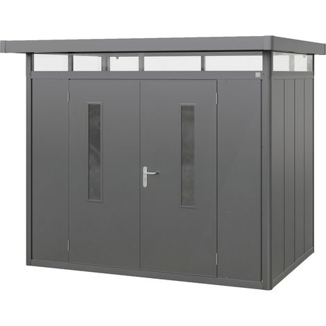 GFP Primeyard Casetta da giardino metallo 263x180x231 cm Armadio da esterno per attrezzi antracite (1/5)