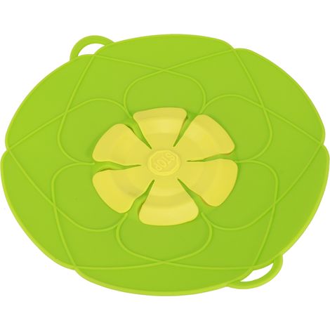 Couvercle de casserole en silicone anti-débordement et anti-poussière de 28 cm, vert, pour la cuisine. (1/5)