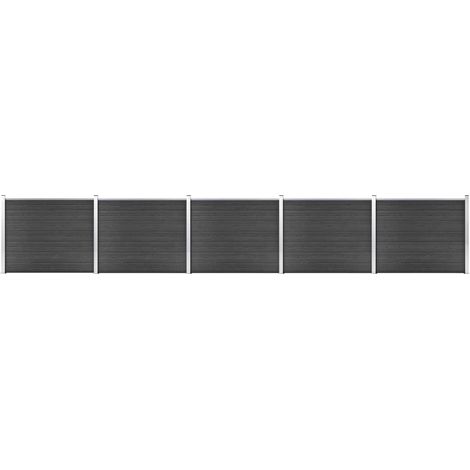 Zaunelement Set WPC 872x146 cm Grau