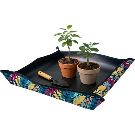 Tapis De Rempotage 75x75 Cm, Tapis De Jardin ImperméAble, Support De Plantes Pliable en Tissu Oxford, Tapis De Rempotage pour Plantes, Jardin, Semis, Changement De Terre Et Taille (1/5)