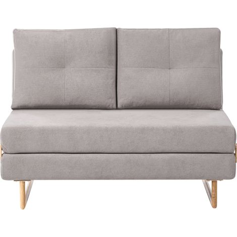 Sofá cama compacto tapizado de tela sofá para 2 personas plegable gris Jerslev (1/5)