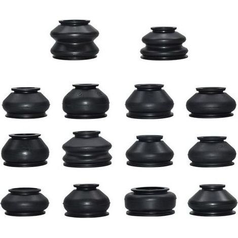 14-Piece Ball Joint Boot, Universal Rubber Ball Joint End Replacement Kit, Rubber Dust Cover for Track End and Ball Joint Dust Cover (1/4)
