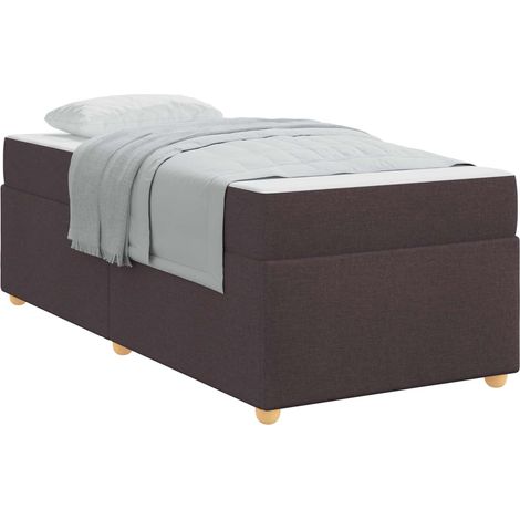 Maison Exclusive - Cadre de lit avec matelas Marron foncé 80 x 200 cm tissu