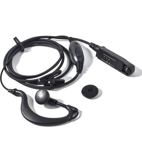 1 Casque Radio 2 Broches,Tube Acoustique Transparent,Bouton PTT,Microphone,Nylon,Radio Amateur