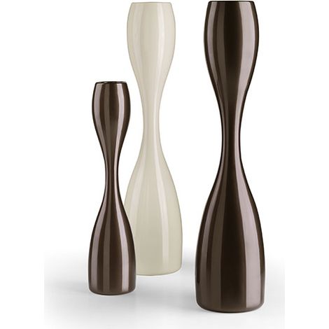 Moai Bianco - H126 x L29 x P29 cm vaso da terra clessidra originale Plust colorato polietilene interno esterno giardino casa hotel bar ristorante (1/4)
