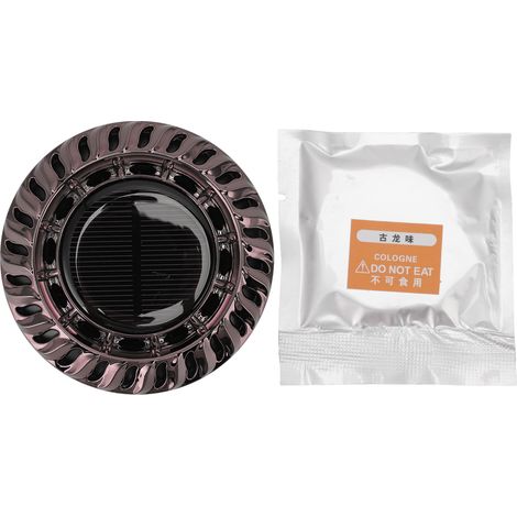 Diffuseur de Parfum Voiture Solaire Rotatif Automatique - Machine d'Aromathérapie Décorative pour Bureau et Maison, Argent et Noir