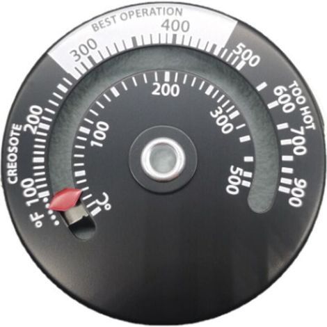 Thermomètre Thermomètre Magnétique pour Poêle à Bois Cheminée Souffleur Thermomètre avec Sonde Maison Haute Sensibilité Grill Thermomètre Noir (1/4)