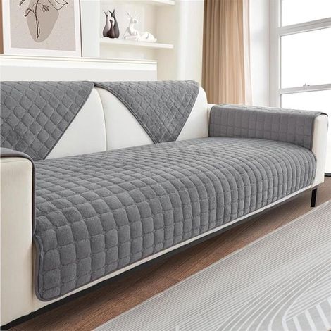 Sofabezug Ecksofabezug Flanellsofabezug Wintersofabezug Sofakissenbezug Ecksofabezug für 1/2/3/4 Personen L förmiger Sofabezug Grau 70 x 70 cm (1/5)