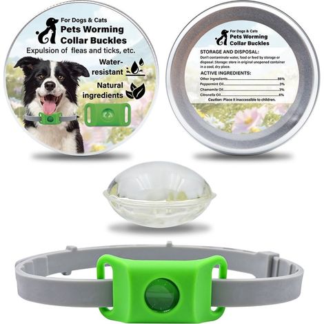 Pacote com 2 Coleiras Repelentes de Insetos de Silicone para Pets, Anti pulgas e Carrapatosverde ZIWEI STORE (1/5)
