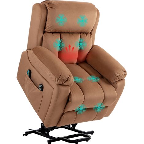 Fauteuil relax électrique, coloris marron, en simili-cuir, 95 × 90 × 103 cm, 27 kg (1/5)