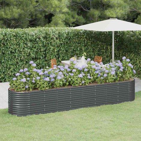 vidaXL Jardinera arriate acero galvanizado antracita 368x80x68 cm (1/5)