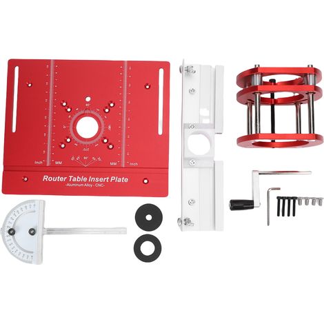Table défonceuse avec plaque levage – Aluminium kit insert menuiserie rainurage chanfreinage gravure C8 rouge (1/5)