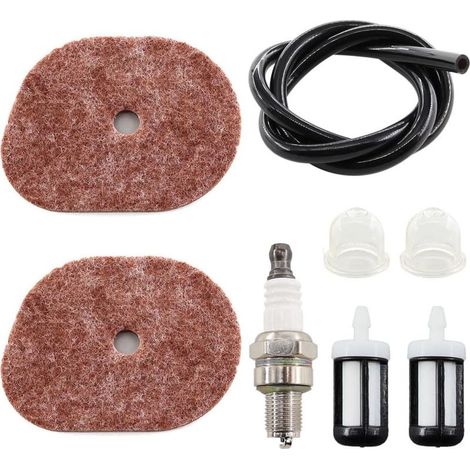 MCHNIC Carb Filtre à air Filtre à Carburant Bougie d'allumage pour Stihl FS40 FS50 FS50C FS56 FS56R FS70 FS70RC KM56 KM56RC FC56 FC70 HT56C Tondeuse Débroussailleuse 4144 124 2800, 0000 350 3513 (1/5)