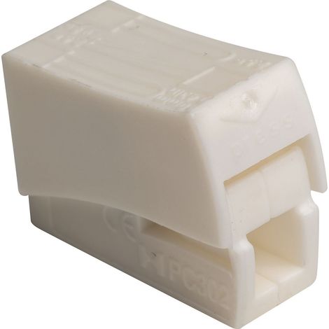 borne luminaire - blanche - pour 2 fils rigides et 1 fil souple - boite de 100 - bizline 103401