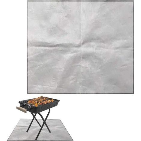100cm (Gris) Tapis De Barbecue RéSistant Au Feu, Tapis De Foyer Pour Terrasse Tapis Ignifuge, Résistant à la Chaleur Imperméable Coussin De Foyer à Haute TempéRature Tapis De Protection Du Sol (1/4)