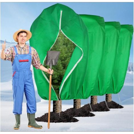 4 Pièces Voile d'hivernage Plantes 80x120cm Housse Bâche Protection Non Tissée 80 g/m² avec Cordon Serrage Fermeture Éclair Jardin (1/5)