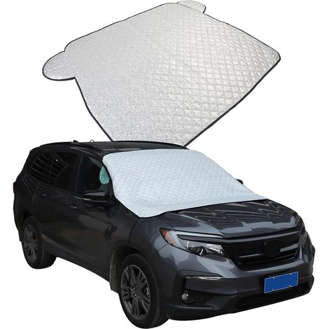 Housse de protection ultra épaisse pour pare-brise de voiture Neige, glace, soleil, poussière, polissage du métal, UV, résistant à l'eau Convient parfaitement aux voitures, SUV, toutes les années (1/5)