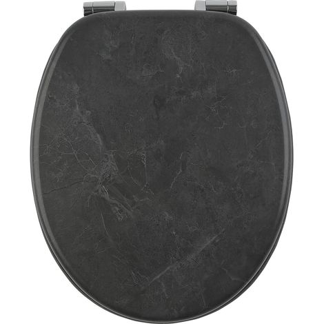 Sedile WC con chiusura ammortizzata per WC universale, marmo nero (1/5)