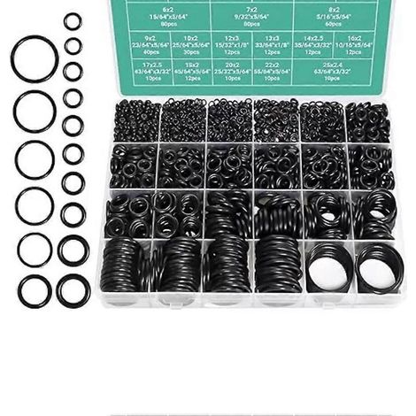 Kit de réparation 1020 joints toriques en nitrile, assortiment de 20 joints toriques métriques pour réparation automobile, robinetterie et plomberie (1/5)