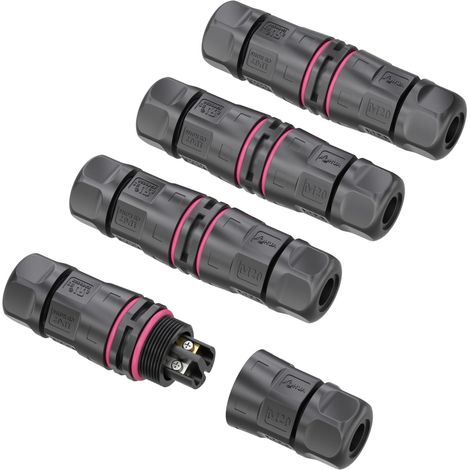 4 Connecteur Électrique Étanches 2 Fils, M20, Raccord Electrique Étanches IP68, Boite de Jonction Electrique, Boite derivation Etanche Éxterieur, Dérivation de câble Ø5.5-9.5mm, 500V/20A (1/5)