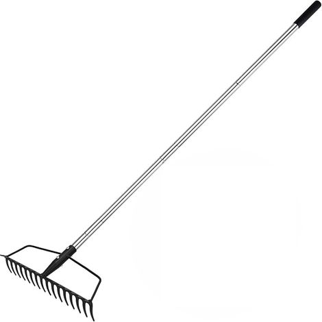 Garden Arch Rake Stainless Steel Adjustable for Leveling and Pickup (1/5)