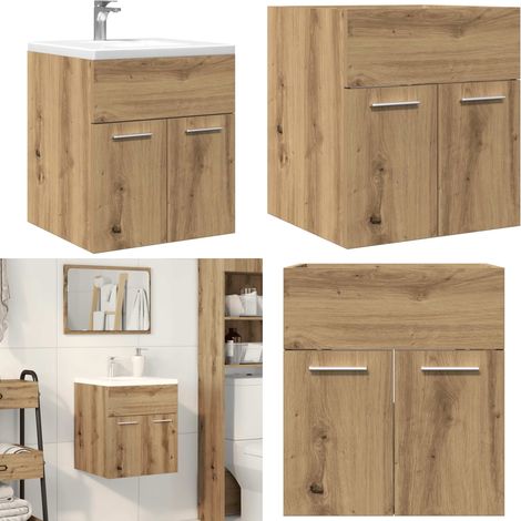 vidaXL Waschbeckenschrank Artisan-Eiche 41x38,5x46 Holzwerkstoff