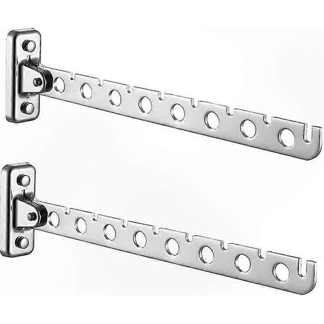 Wandhaken aus Edelstahl, faltbarer Kleiderständer, Set mit 2 Wandwäschetrocknern, einziehbarer Wandhänger für den Heimgebrauch (1/5)
