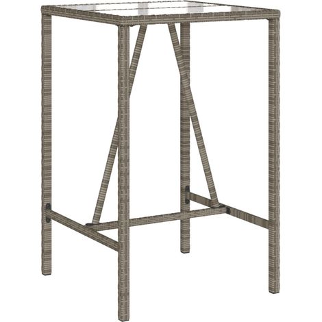 Maison Exclusive - Mesa de bar de exterior ratán sintético gris 7 (1/5)